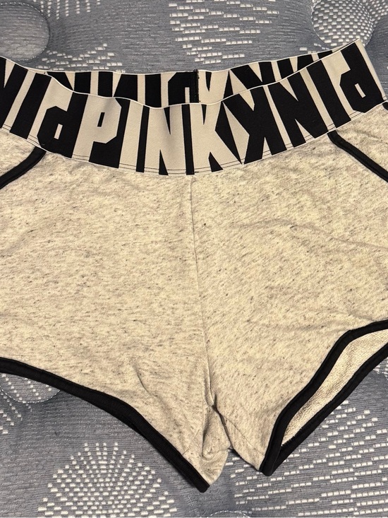 PINK Victoria's Secret Pants - PINK Victoria's Secret Heather Gray Athletic Shorts with Black Trim